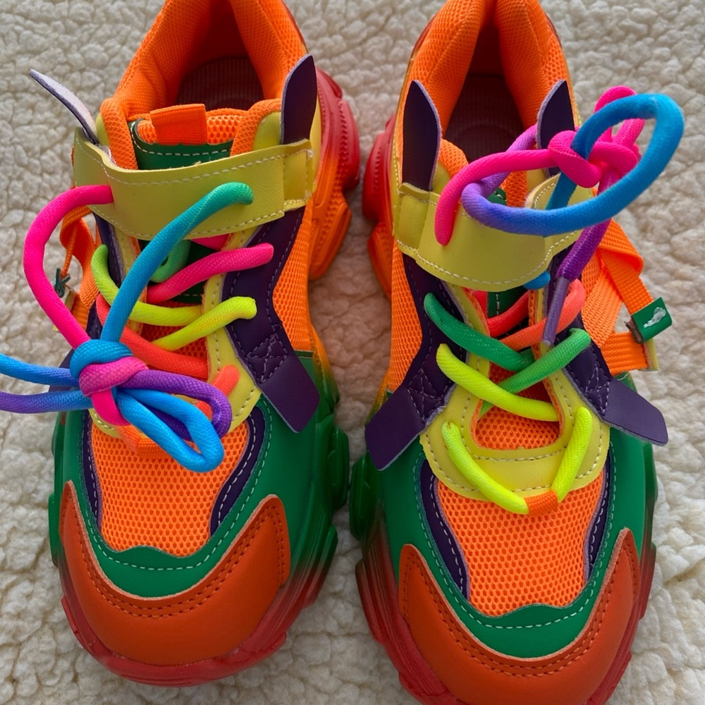 Colorful Lace up Kids Sneakers Size 36